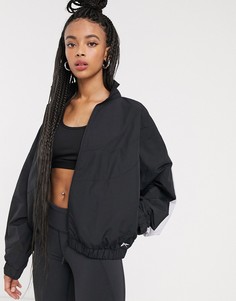Черная спортивная куртка со светоотражающей отделкой Reebok-Черный