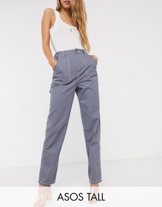 Прямые брюки ASOS DESIGN Tall-Серый