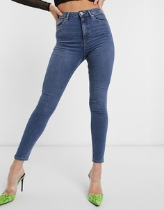 Джинсы скинни с завышенной талией ASOS DESIGN Ridley-Синий