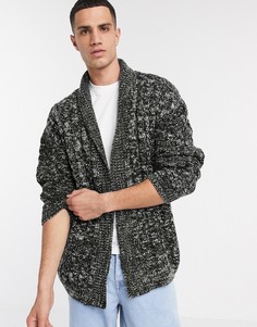 Черный oversized‑кардиган с вязкой косами ASOS DESIGN