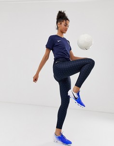 Леггинсы с принтом Nike Football France World Cup Power-Темно-синий