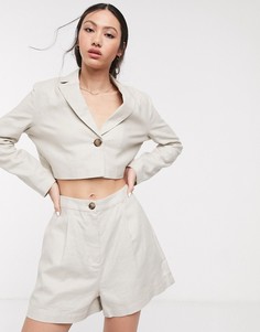 Льняные шорты ASOS DESIGN-Бежевый