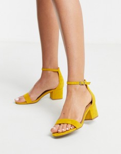 Желтые босоножки на блочном каблуке Steve Madden-Желтый