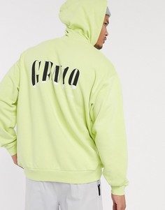 Зеленое oversize-худи с принтом ASOS DESIGN-Зеленый