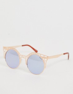 Круглые солнцезащитные очки Quay Fleur-Золотой