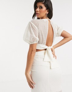 Блузка с вышивкой ришелье Significant Other-Кремовый