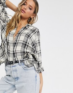 Рубашка бойфренда в клетку с длинными рукавами ASOS DESIGN-Мульти