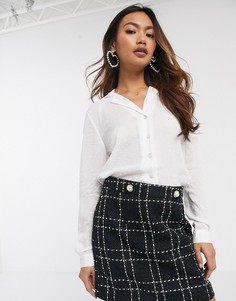 Белая рубашка с завязкой Miss Selfridge-Белый