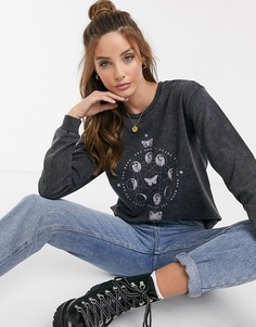 Свитшот с принтом ASOS DESIGN-Серый