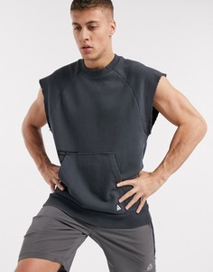Серый свитшот без рукавов с круглым вырезом Reebok Combat