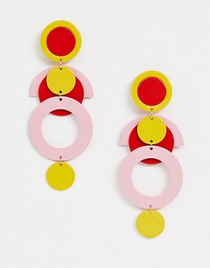 Разноцветные матовые серьги ASOS DESIGN-Мульти