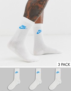 Комплект из 3 пар носков с логотипом Nike Essential-Белый