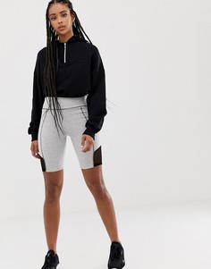 Короткие леггинсы с контрастной вставкой ASOS DESIGN-Серый