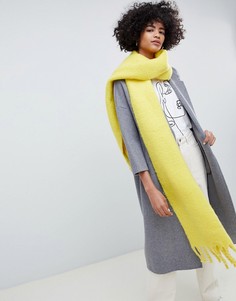 Пушистый шарф с кисточками ASOS DESIGN-Желтый