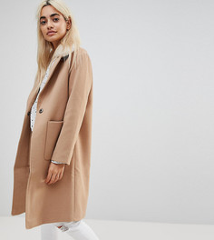 Пальто с воротником из искусственного меха New Look Petite-Рыжий