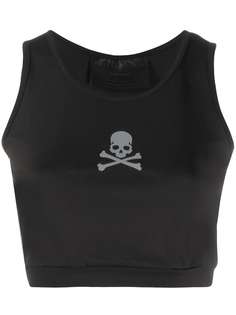 Philipp Plein укороченный топ с принтом Skull
