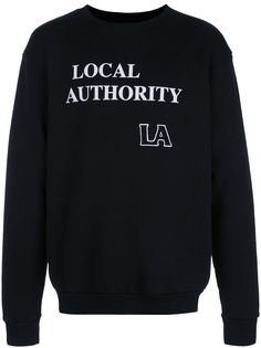 Local Authority logo print round neck sweatshirt