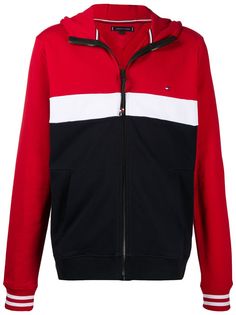 Tommy Hilfiger худи в стиле колор-блок на молнии