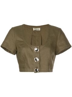 Nicholas cropped button-down top