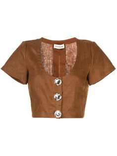 Nicholas cropped button-up top