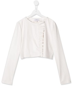 Aletta TEEN faux-leather ruffled jacket