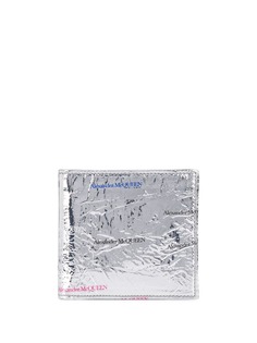 Alexander McQueen кошелек с эффектом металлик и логотипом