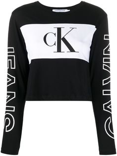 Calvin Klein Jeans топ с длинными рукавами и логотипом