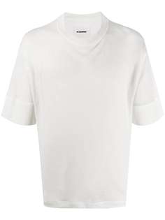 Jil Sander футболка с отделкой в рубчик