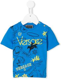 Young Versace cowboy logo print T-shirt