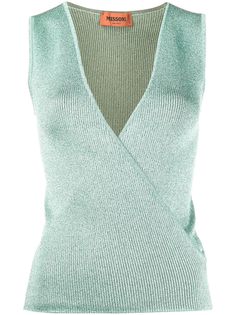 Missoni топ с запахом и люрексом