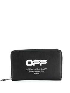 Off-White кошелек с круговой молнией и логотипом