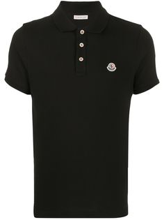Moncler рубашка-поло с нашивкой-логотипом