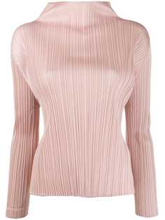 Pleats Please Issey Miyake плиссированный топ с воротником-воронкой