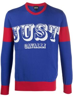 Just Cavalli свитер в стиле колор блок с логотипом