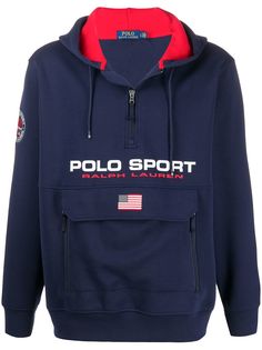 Polo Ralph Lauren худи с воротником на молнии и логотипом