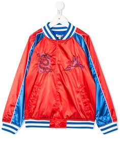 Kenzo Kids embroidered bird bomber jacket
