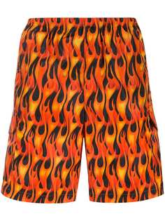 Palm Angels flames print swim shorts