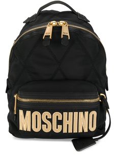 Moschino стеганый рюкзак с вышитым логотипом