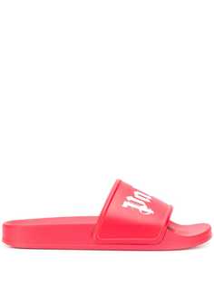 Palm Angels logo pool slides