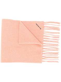 Acne Studios шарф с вышитым логотипом и бахромой