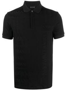 Emporio Armani рубашка-поло с тисненым логотипом