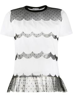Red Valentino футболка с короткими рукавами и кружевными вставками