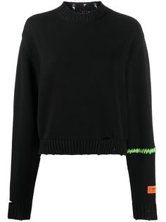 Heron Preston джемпер с вышивкой и эффектом потертости