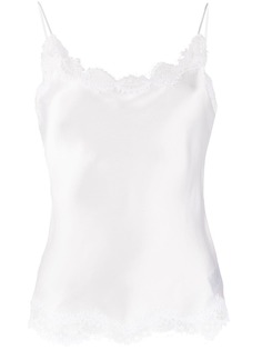 Ermanno Scervino атласный топ на бретелях с кружевной отделкой