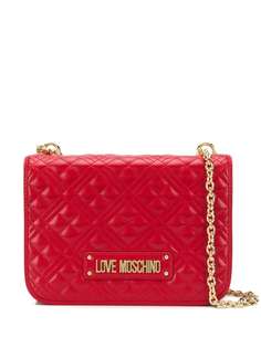 Love Moschino стеганая сумка на плечо с откидным клапаном