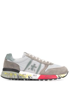 Premiata Lander contrast-panel low-top trainers