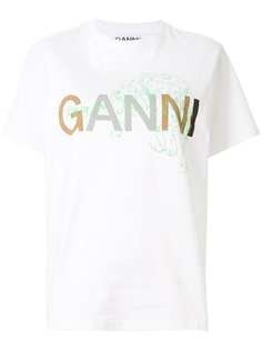 GANNI футболка с графичным логотипом