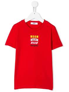 Msgm Kids logo-print crew neck T-shirt