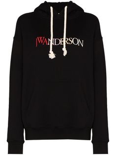 JW Anderson logo embroidered cotton hoodie