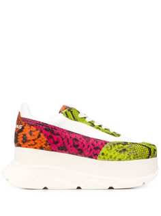 Joshua Sanders neon snake print sneakers